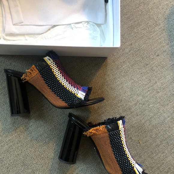 Proenza Schouler Woven Fringe Sandals Mules 38.5 - Picture 4 of 6